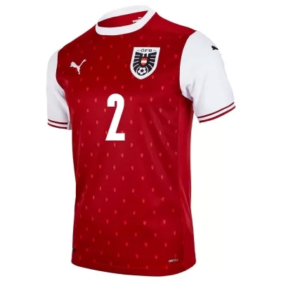 Mujer Selección De Fútbol De Austria Camiseta Andreas Ulmer #2 1ª Equipación Rojo 2021 Chile