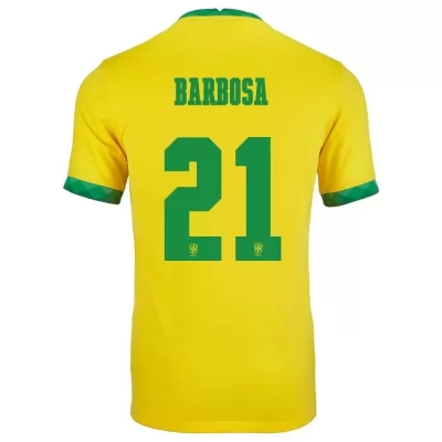 Mujer Selección de fútbol de Brasil Camiseta Gabriel Barbosa #21 1ª Equipación Amarillo 2021 Chile