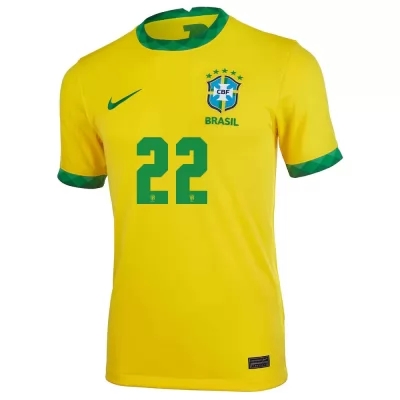Mujer Selección De Fútbol De Brasil Camiseta Felipe #22 1ª Equipación Amarillo 2021 Chile