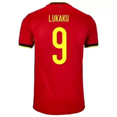 Mujer Selección De Fútbol De Bélgica Camiseta Romelu Lukaku #9 1ª Equipación Rojo 2021 Chile