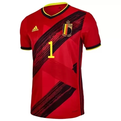 Niño Selección De Fútbol De Bélgica Camiseta Thibaut Courtois #1 1ª Equipación Rojo 2021 Chile