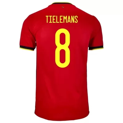 Hombre Selección De Fútbol De Bélgica Camiseta Youri Tielemans #8 1ª Equipación Rojo 2021 Chile
