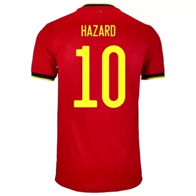 Niño Selección de fútbol de Bélgica Camiseta Eden Hazard #10 1ª Equipación Rojo 2021 Chile