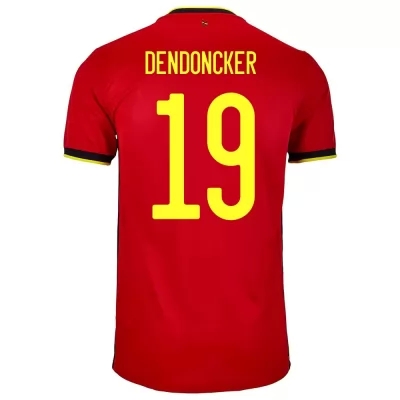 Mujer Selección De Fútbol De Bélgica Camiseta Leander Dendoncker #19 1ª Equipación Rojo 2021 Chile