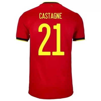 Mujer Selección De Fútbol De Bélgica Camiseta Timothy Castagne #21 1ª Equipación Rojo 2021 Chile