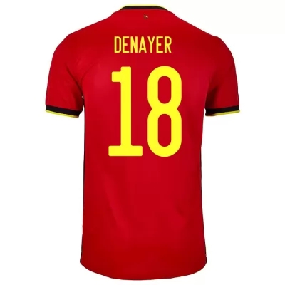 Niño Selección de fútbol de Bélgica Camiseta Jason Denayer #18 1ª Equipación Rojo 2021 Chile