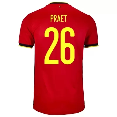 Niño Selección de fútbol de Bélgica Camiseta Dennis Praet #26 1ª Equipación Rojo 2021 Chile