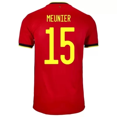Mujer Selección De Fútbol De Bélgica Camiseta Thomas Meunier #15 1ª Equipación Rojo 2021 Chile