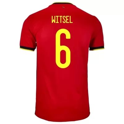 Mujer Selección De Fútbol De Bélgica Camiseta Axel Witsel #6 1ª Equipación Rojo 2021 Chile