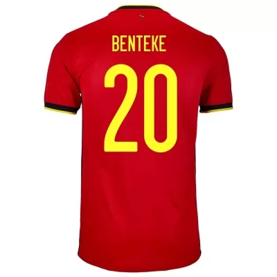 Mujer Selección De Fútbol De Bélgica Camiseta Christian Benteke #20 1ª Equipación Rojo 2021 Chile
