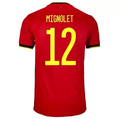 Mujer Selección De Fútbol De Bélgica Camiseta Simon Mignolet #12 1ª Equipación Rojo 2021 Chile