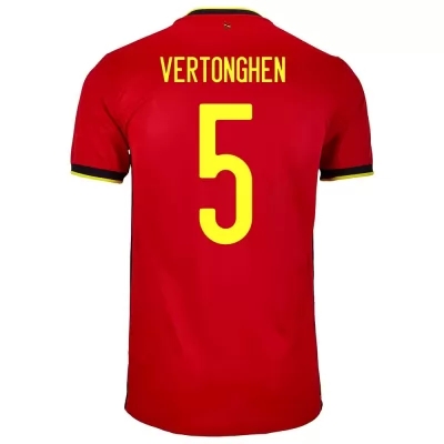 Niño Selección de fútbol de Bélgica Camiseta Jan Vertonghen #5 1ª Equipación Rojo 2021 Chile