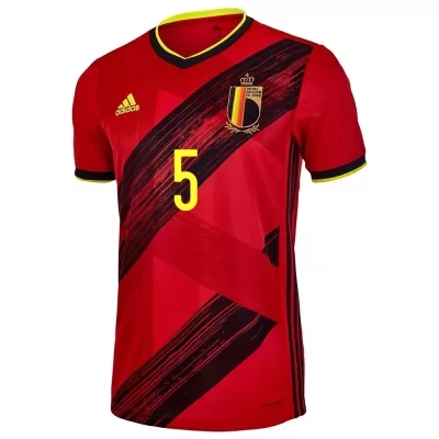 Mujer Selección De Fútbol De Bélgica Camiseta Jan Vertonghen #5 1ª Equipación Rojo 2021 Chile