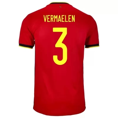 Niño Selección de fútbol de Bélgica Camiseta Thomas Vermaelen #3 1ª Equipación Rojo 2021 Chile