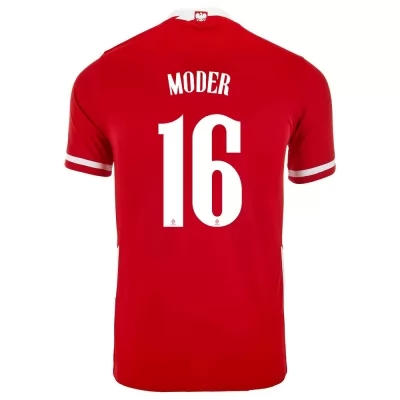 Niño Selección De Fútbol De Polonia Camiseta Jakub Moder #16 1ª Equipación Rojo 2021 Chile