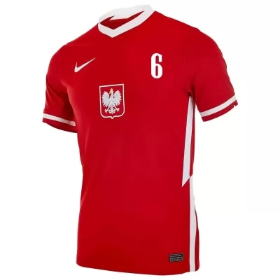 Mujer Selección De Fútbol De Polonia Camiseta Kacper Kozlowski #6 1ª Equipación Rojo 2021 Chile