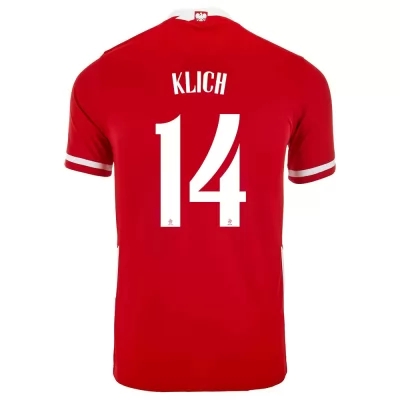 Hombre Selección De Fútbol De Polonia Camiseta Mateusz Klich #14 1ª Equipación Rojo 2021 Chile
