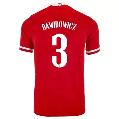 Mujer Selección De Fútbol De Polonia Camiseta Pawel Dawidowicz #3 1ª Equipación Rojo 2021 Chile