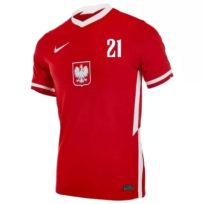 Niño Selección De Fútbol De Polonia Camiseta Kamil Jozwiak #21 1ª Equipación Rojo 2021 Chile