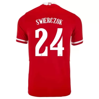 Mujer Selección De Fútbol De Polonia Camiseta Jakub Swierczok #24 1ª Equipación Rojo 2021 Chile