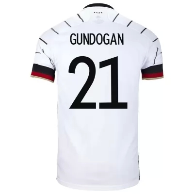 Hombre Selección de fútbol de Alemania Camiseta Ilkay Gundogan #21 1ª Equipación Blanco 2021 Chile