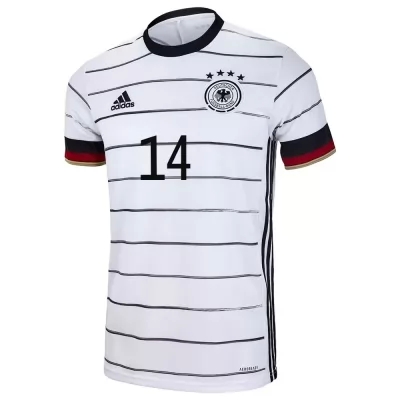 Hombre Selección De Fútbol De Alemania Camiseta Jamal Musiala #14 1ª Equipación Blanco 2021 Chile