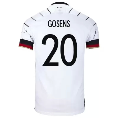 Hombre Selección de fútbol de Alemania Camiseta Robin Gosens #20 1ª Equipación Blanco 2021 Chile