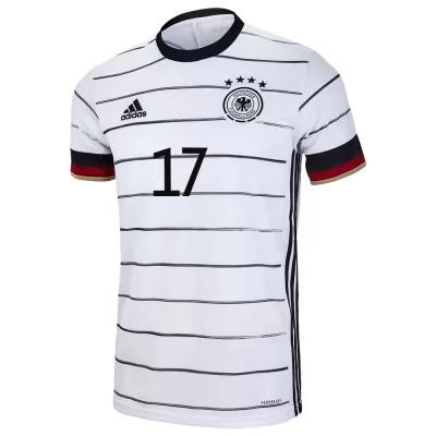 Niño Selección De Fútbol De Alemania Camiseta Florian Neuhaus #17 1ª Equipación Blanco 2021 Chile
