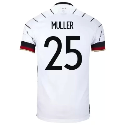 Niño Selección de fútbol de Alemania Camiseta Thomas Muller #25 1ª Equipación Blanco 2021 Chile