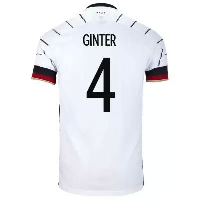 Hombre Selección de fútbol de Alemania Camiseta Matthias Ginter #4 1ª Equipación Blanco 2021 Chile