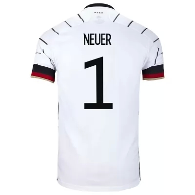 Hombre Selección de fútbol de Alemania Camiseta Manuel Neuer #1 1ª Equipación Blanco 2021 Chile