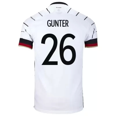 Mujer Selección de fútbol de Alemania Camiseta Christian Gunter #26 1ª Equipación Blanco 2021 Chile