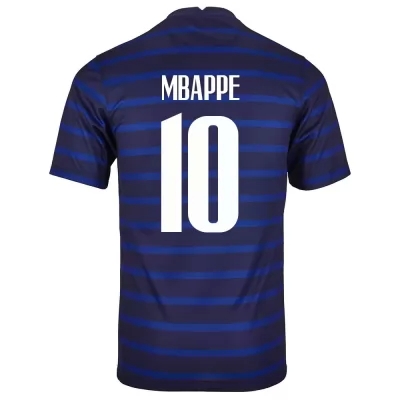 Hombre Selección de fútbol de Francia Camiseta Kylian Mbappe #10 1ª Equipación Azul oscuro 2021 Chile