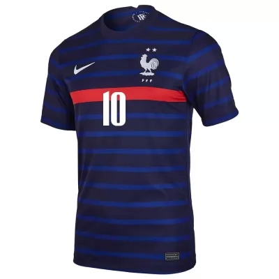 Hombre Selección De Fútbol De Francia Camiseta Kylian Mbappe #10 1ª Equipación Azul Oscuro 2021 Chile