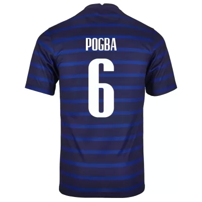 Niño Selección de fútbol de Francia Camiseta Paul Pogba #6 1ª Equipación Azul oscuro 2021 Chile