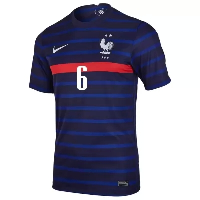 Hombre Selección De Fútbol De Francia Camiseta Paul Pogba #6 1ª Equipación Azul Oscuro 2021 Chile
