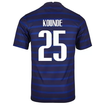 Niño Selección de fútbol de Francia Camiseta Jules Kounde #25 1ª Equipación Azul oscuro 2021 Chile