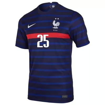 Mujer Selección De Fútbol De Francia Camiseta Jules Kounde #25 1ª Equipación Azul Oscuro 2021 Chile