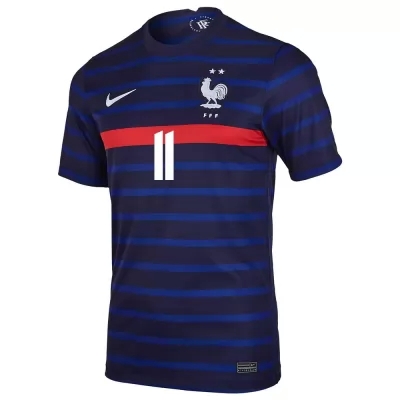 Hombre Selección De Fútbol De Francia Camiseta Ousmane Dembele #11 1ª Equipación Azul Oscuro 2021 Chile
