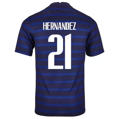 Mujer Selección de fútbol de Francia Camiseta Lucas Hernandez #21 1ª Equipación Azul oscuro 2021 Chile