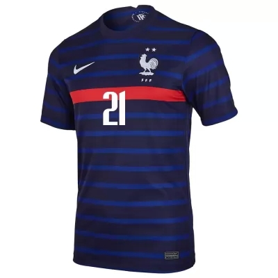 Niño Selección De Fútbol De Francia Camiseta Lucas Hernandez #21 1ª Equipación Azul Oscuro 2021 Chile