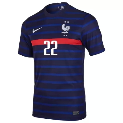 Niño Selección De Fútbol De Francia Camiseta Wissam Ben Yedder #22 1ª Equipación Azul Oscuro 2021 Chile