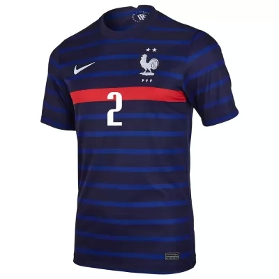 Mujer Selección De Fútbol De Francia Camiseta Benjamin Pavard #2 1ª Equipación Azul Oscuro 2021 Chile