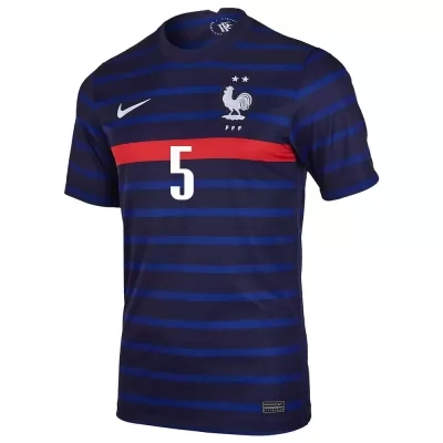 Hombre Selección De Fútbol De Francia Camiseta Clement Lenglet #5 1ª Equipación Azul Oscuro 2021 Chile