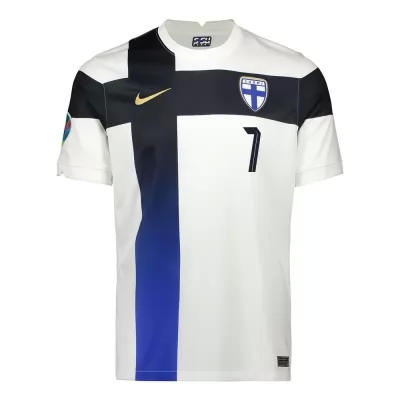 Hombre Selección De Fútbol De Finlandia Camiseta Robert Taylor #7 1ª Equipación Blanco 2021 Chile