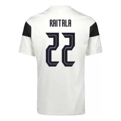 Hombre Selección De Fútbol De Finlandia Camiseta Jukka Raitala #22 1ª Equipación Blanco 2021 Chile