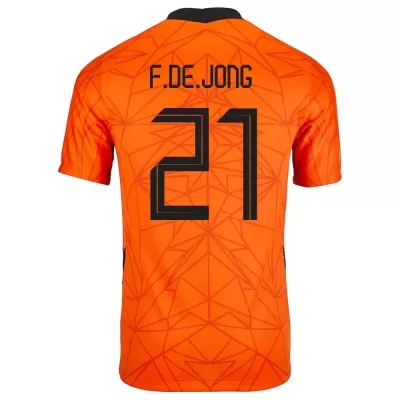 Niño Selección de fútbol de los Países Bajos Camiseta Frenkie de Jong #21 1ª Equipación naranja 2021 Chile