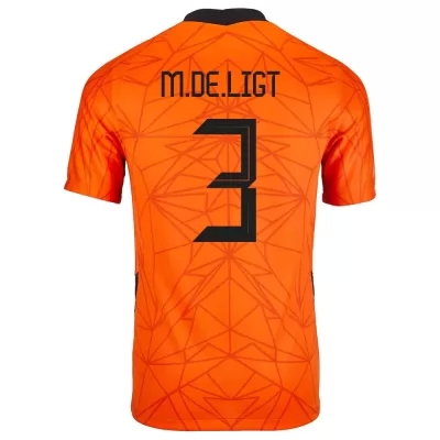 Niño Selección de fútbol de los Países Bajos Camiseta Matthijs de Ligt #3 1ª Equipación naranja 2021 Chile