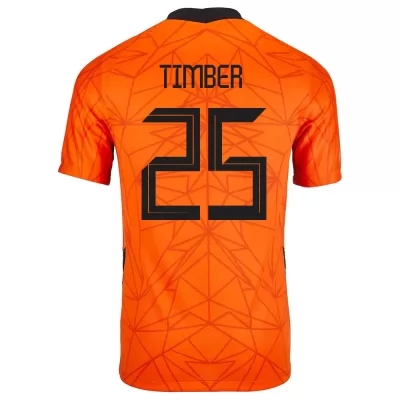 Niño Selección de fútbol de los Países Bajos Camiseta Jurrien Timber #25 1ª Equipación naranja 2021 Chile