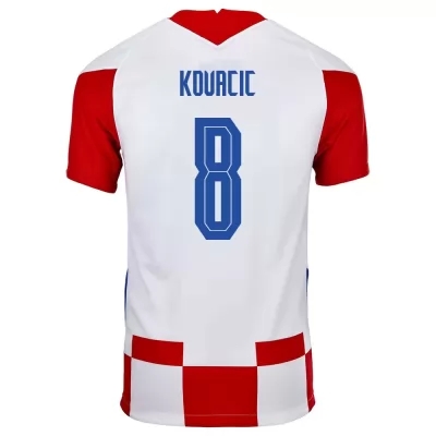 Mujer Selección de fútbol de Croacia Camiseta Mateo Kovacic #8 1ª Equipación Rojo blanco 2021 Chile